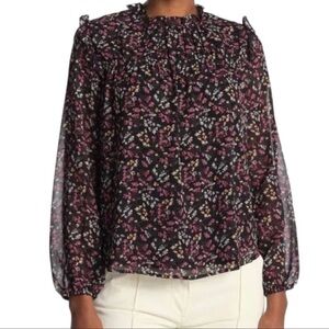 Pleione Black Floral Women's Med